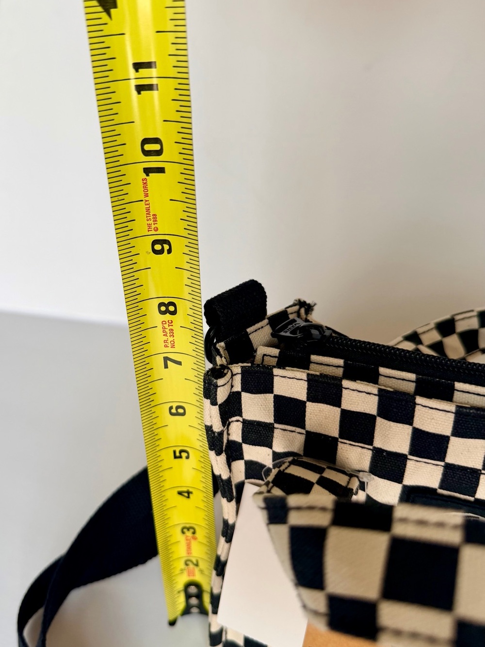 Vans Checkerboard Crossbody Tote - Black & Cream Canvas - Picture 10 of 10